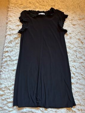 Annalee + Hope Black Ruffled Neckline Dress